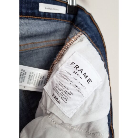 Frame Le High Distressed Skinny Church Street Jeans Women’s 30 Stretchy $210 - Picture 10 of 14